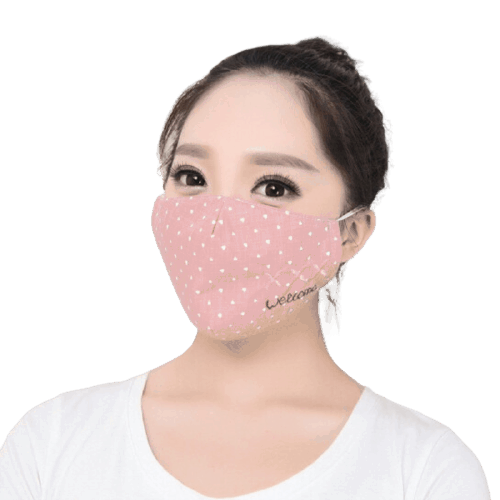 Women's Reusable Cotton Mask With Embroidered